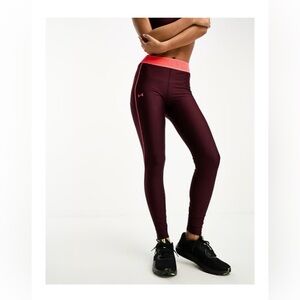 Under Armour Women’s Hi Rise Branded Burgundy Legging Size XL NWT